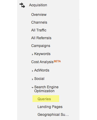 Search Queries Google analytics